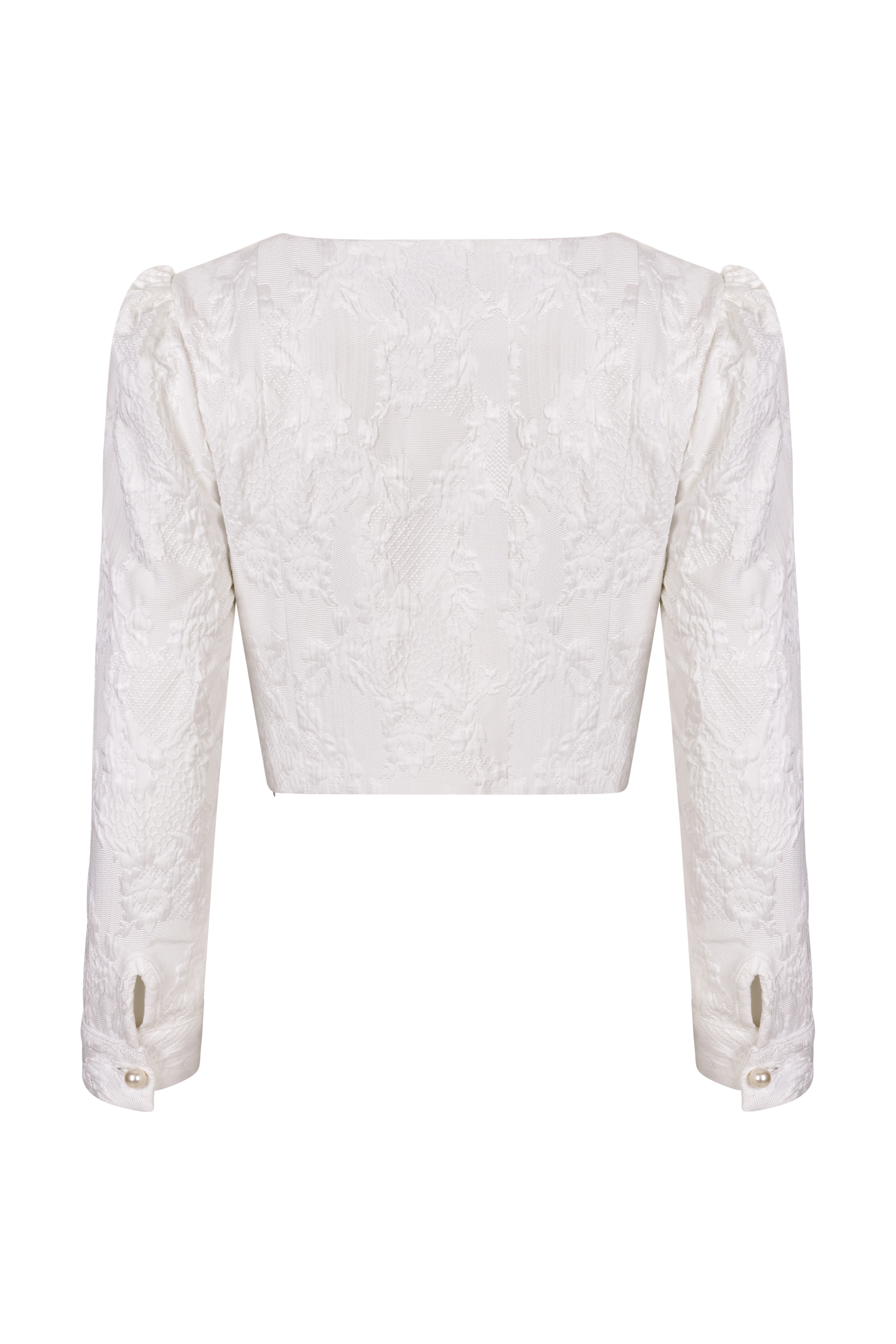 Nº09 CROPPED TOP WITH SWAROVSKI JEWEL BUTTONS | Wedding Collection