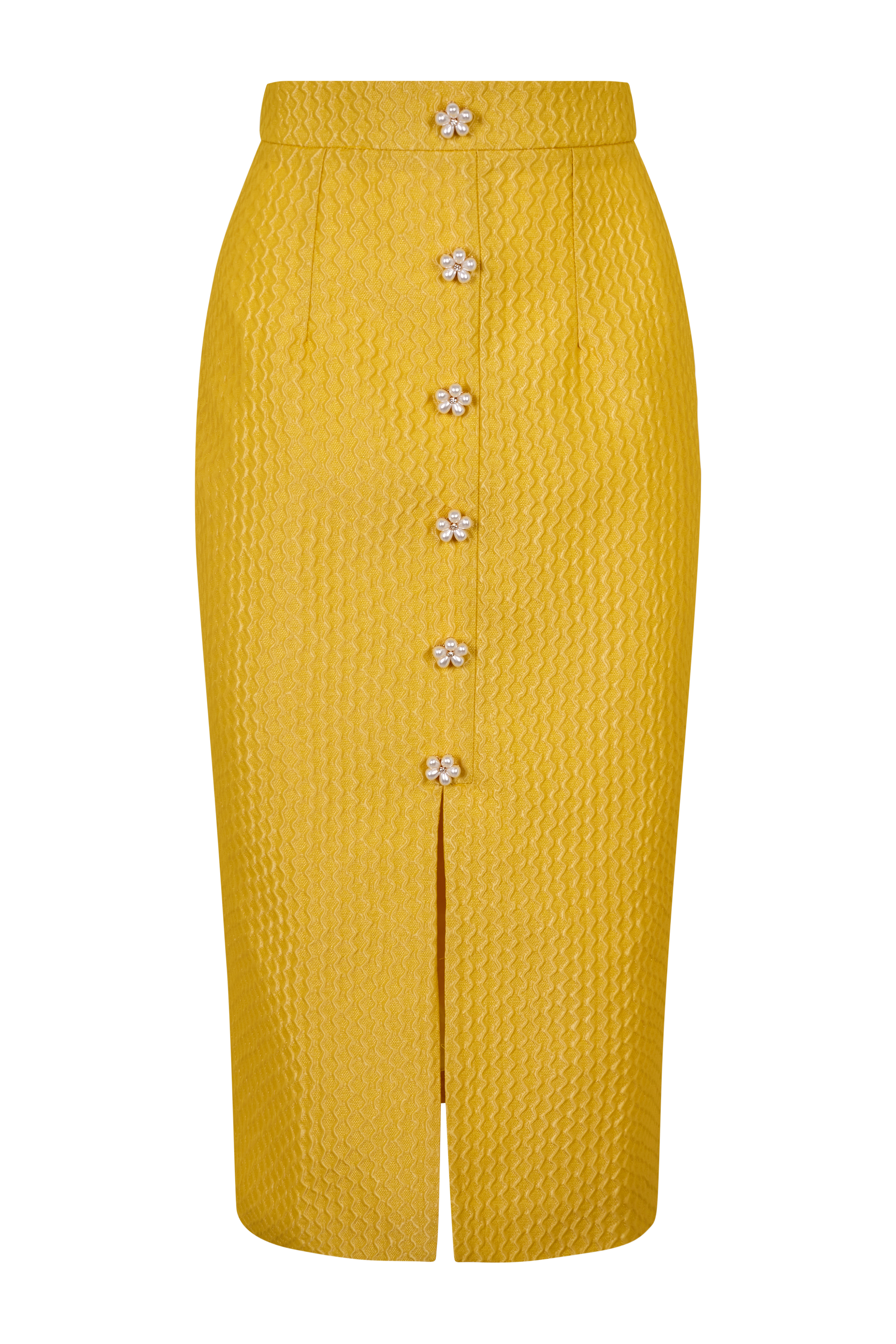 Nº04 MIDI SKIRT WITH FLOWER JEWEL BUTTONS |  Wedding Collection