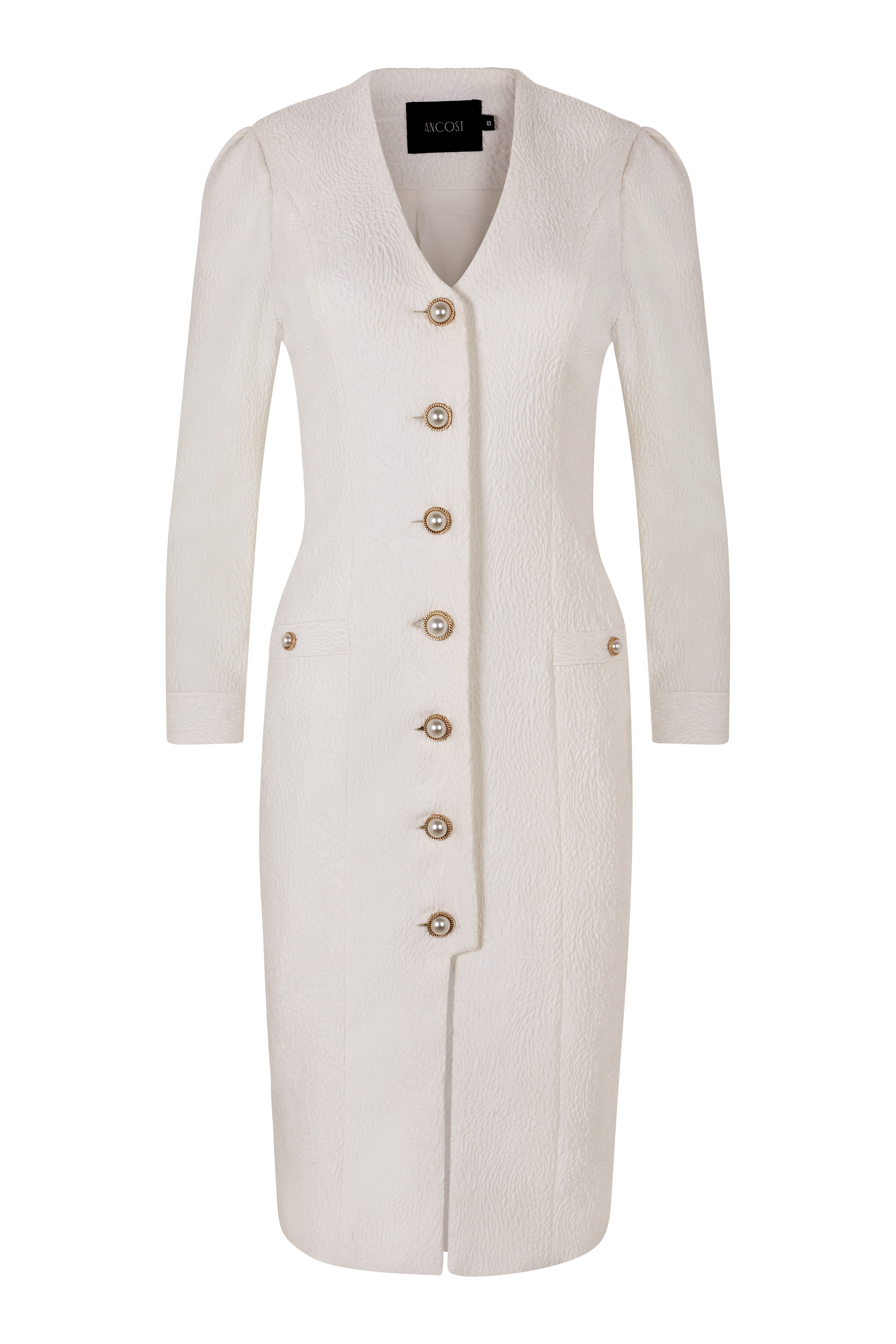 Nº01 MIDI DRESS WITH PEARL JEWEL BUTTONS | Wedding Collection
